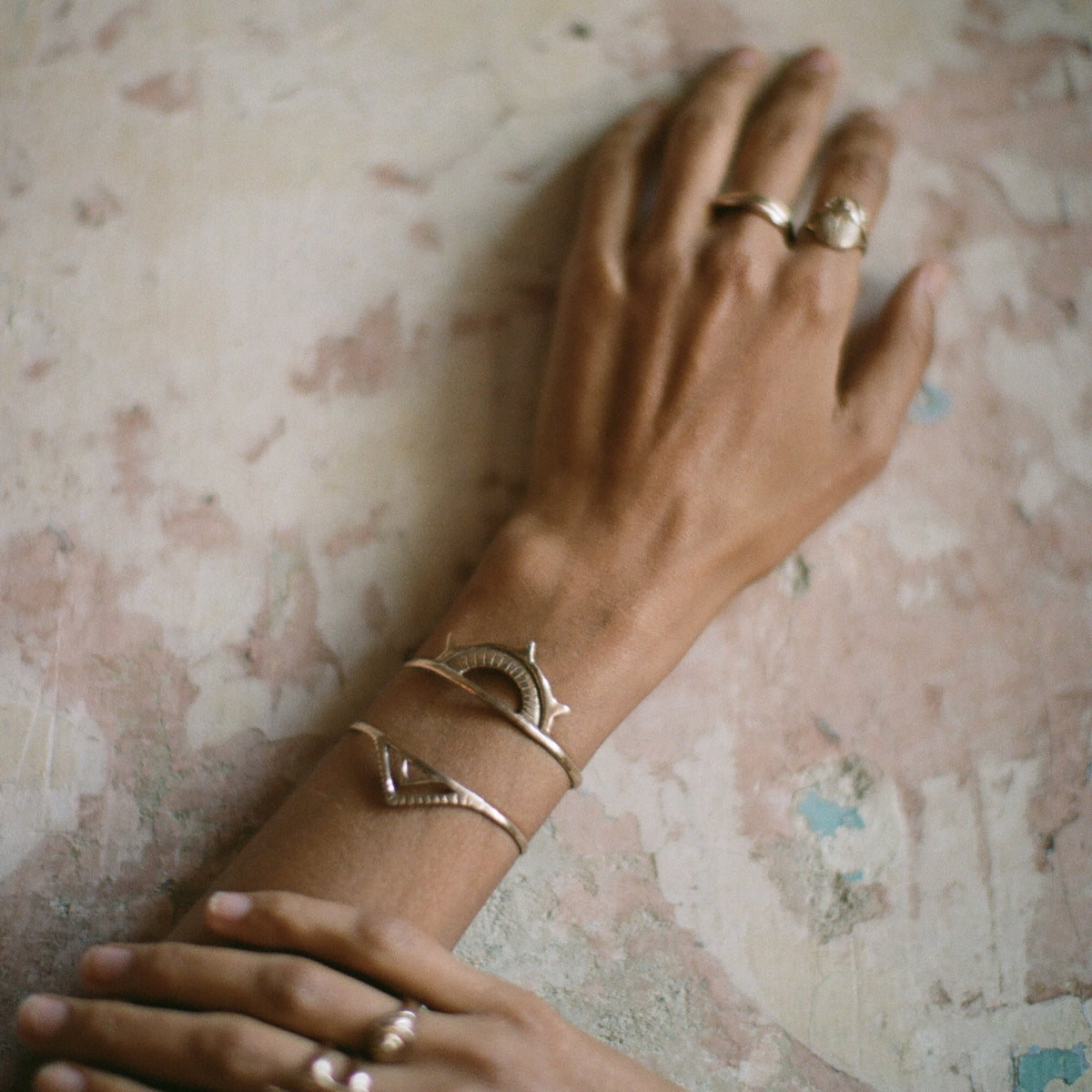 Sunkeeper + Pyramids Cuff Set | Bronze