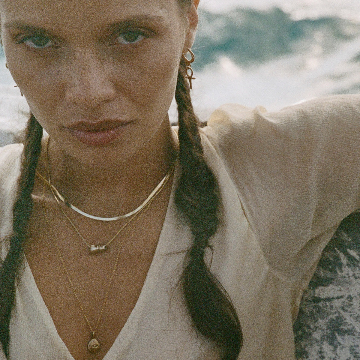 Fehu 2.5mm Herringbone Necklace | Gold