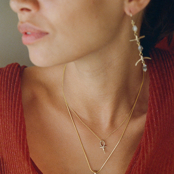 Ankh Mini Charm Necklace | Bronze