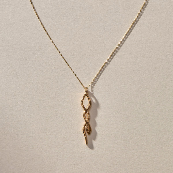 Serpent Mini Charm Necklace | Gold