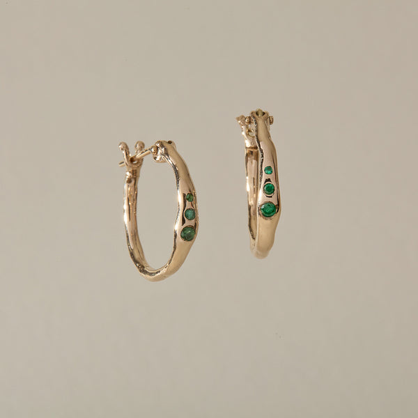 Vida Emerald Hoops
