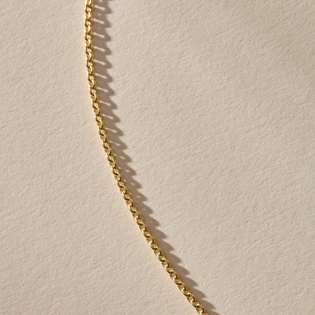 14k Gold Round Cable Chain Necklace