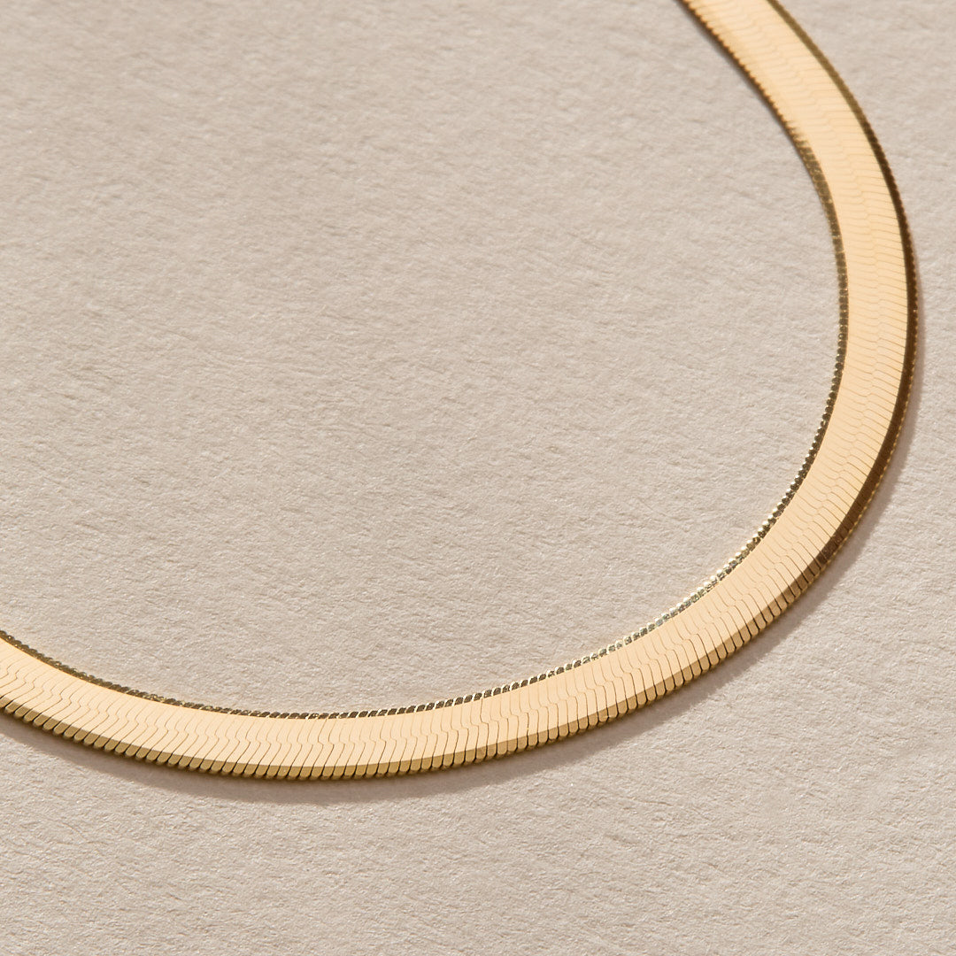 Fehu 4.5mm Herringbone Necklace | Gold