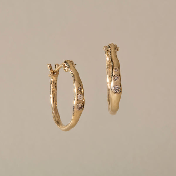 Vida Champagne Diamond Hoops