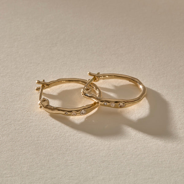 Vida Champagne Diamond Hoops