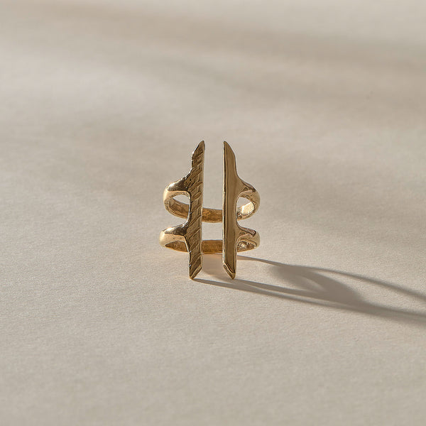 Akash Shield Ring | Gold