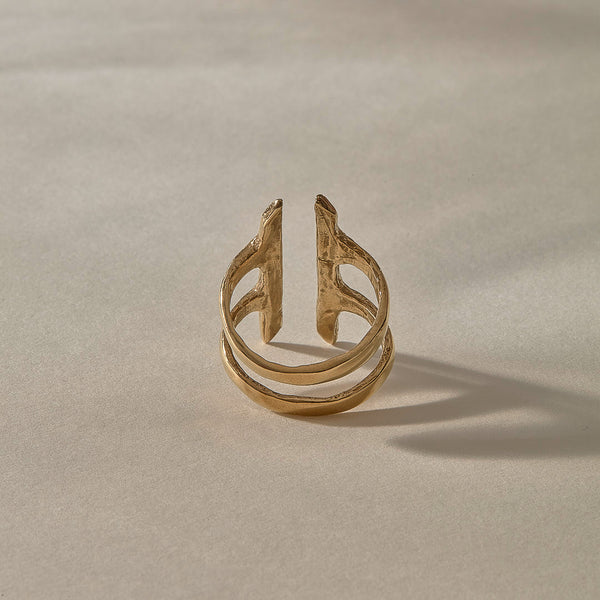 Akash Shield Ring | Gold