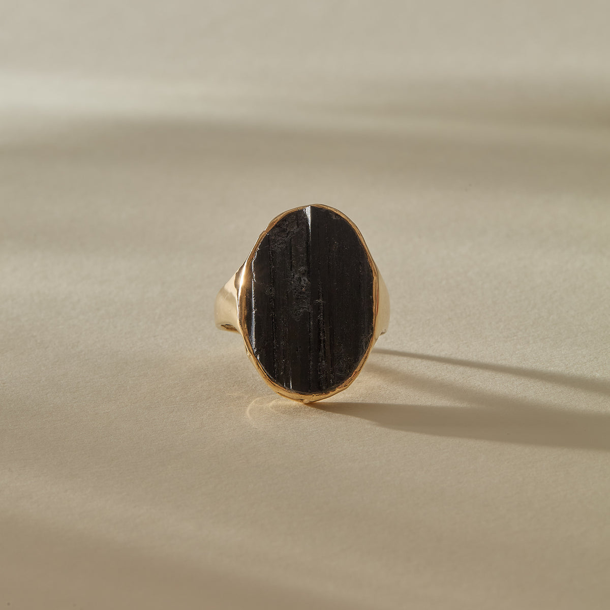 Black Tourmaline Amulet Ring XVI | OOAK