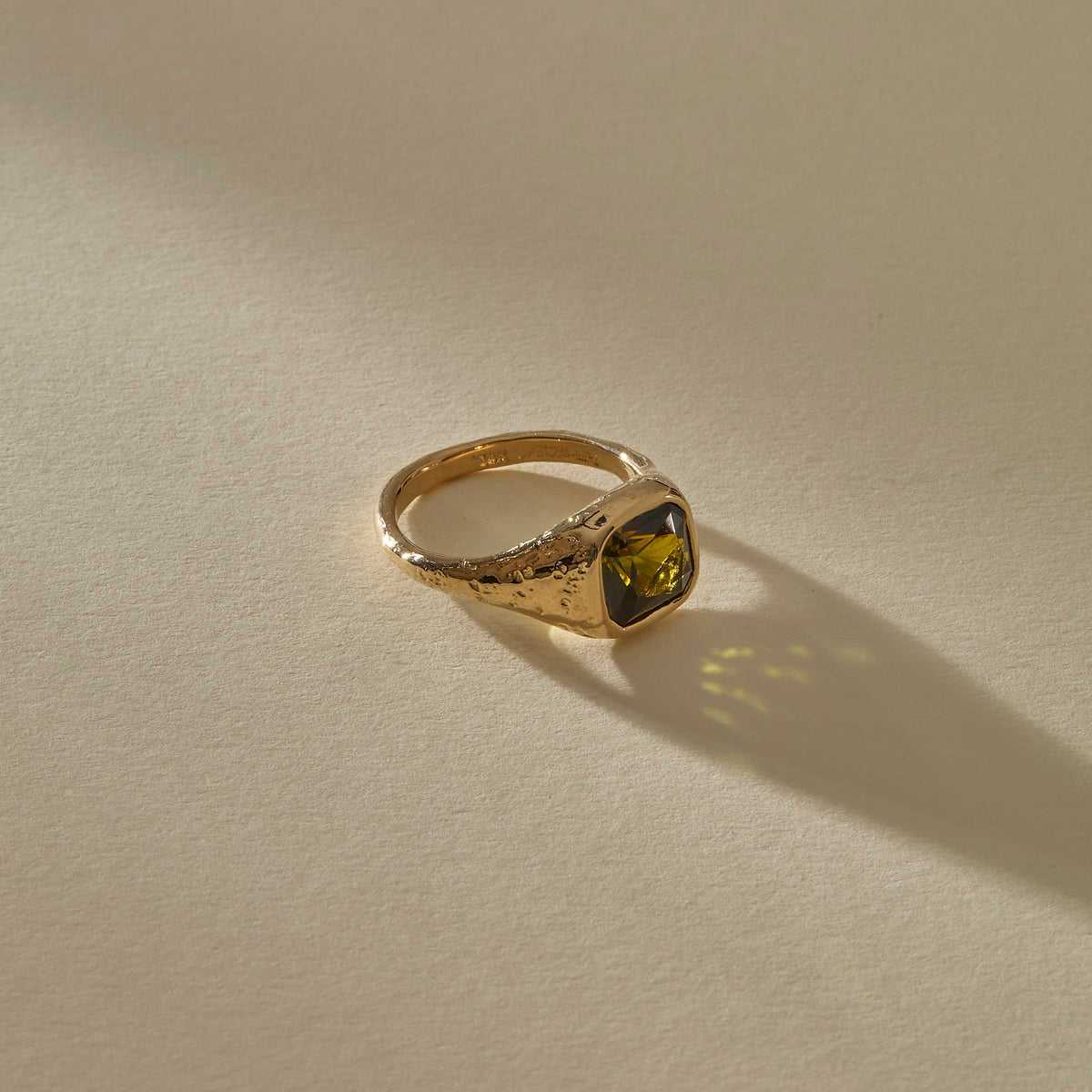 Green Tourmaline Signet IV | Gold | OOAK