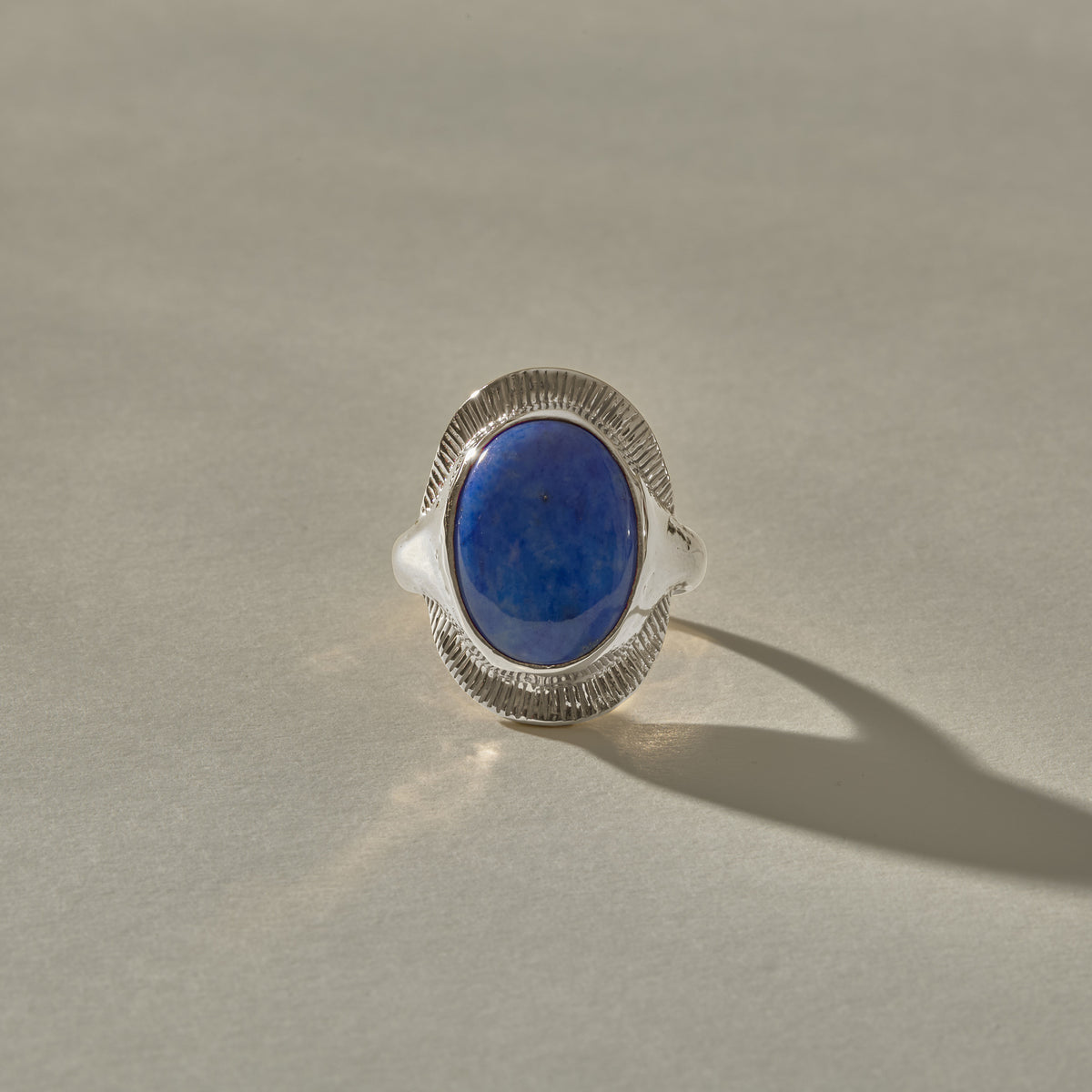 Inanna Lapis Shield Ring | Silver