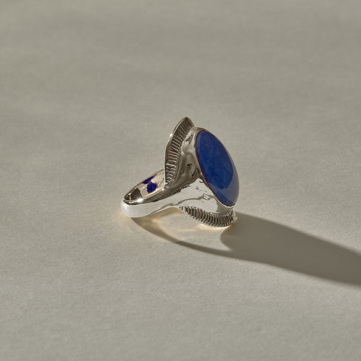 Inanna Lapis Shield Ring | Silver