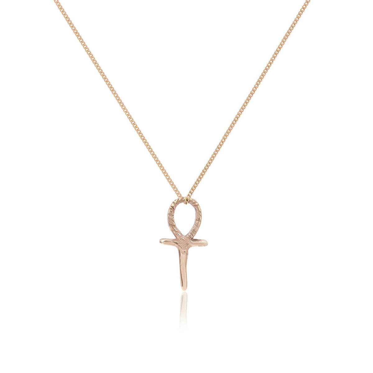 Ankh Mini Charm Necklace | Bronze