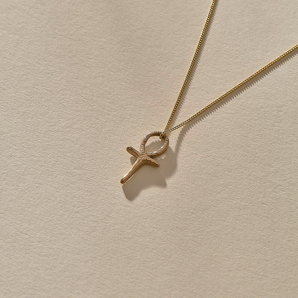 Ankh Mini Charm Necklace | Bronze