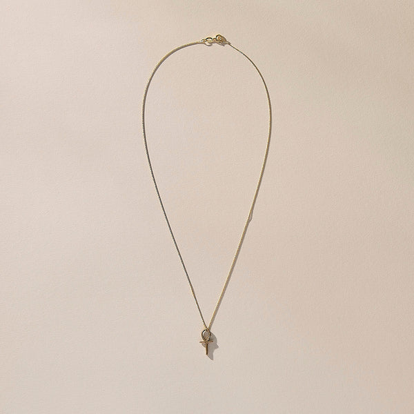 Ankh Mini Charm Necklace | Bronze