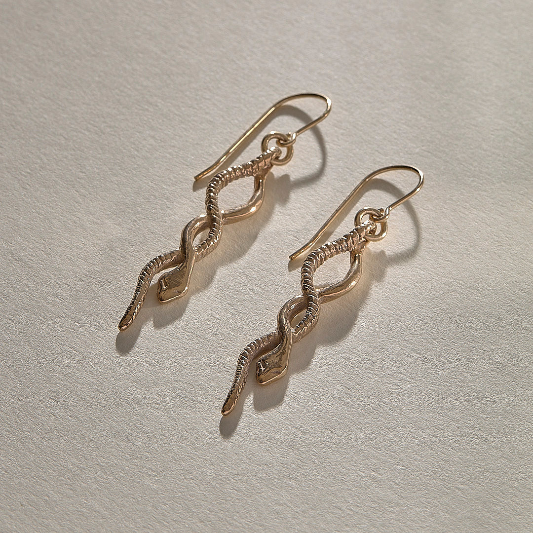 Serpent Earrings | Bronze