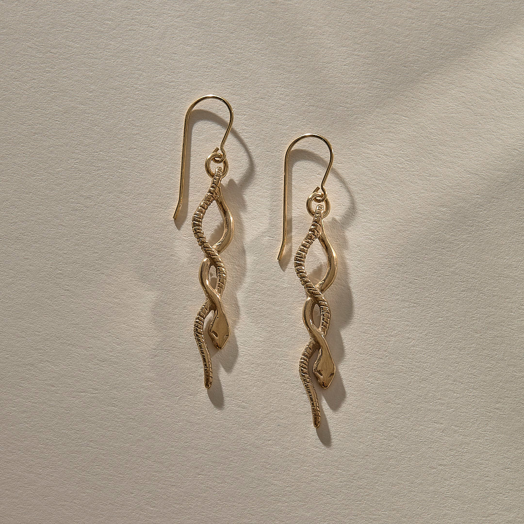 Serpent Earrings | Bronze
