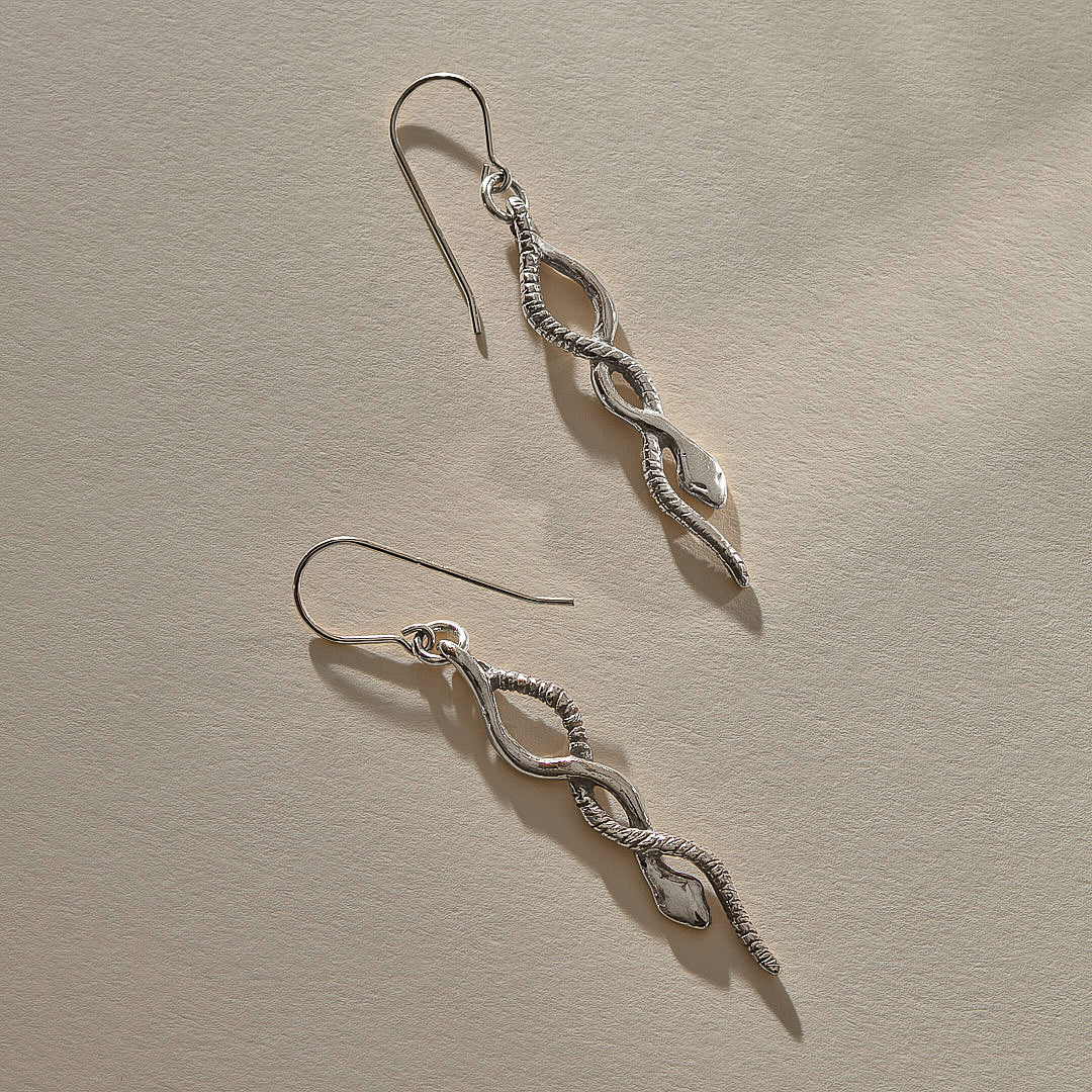 Serpent Earrings | Silver