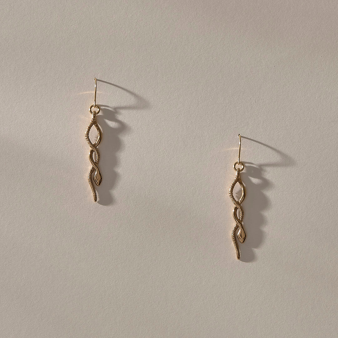 Serpent Earrings | Bronze