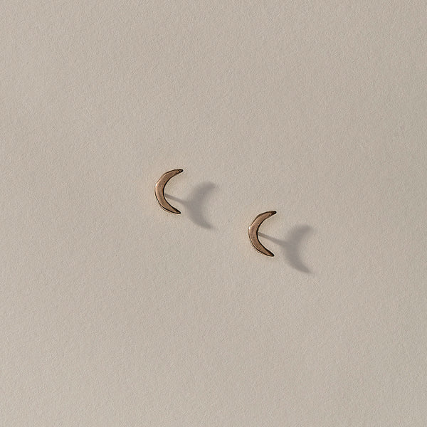 Moon Studs | Bronze