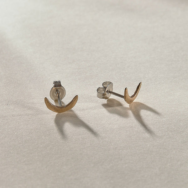 Moon Studs | Bronze