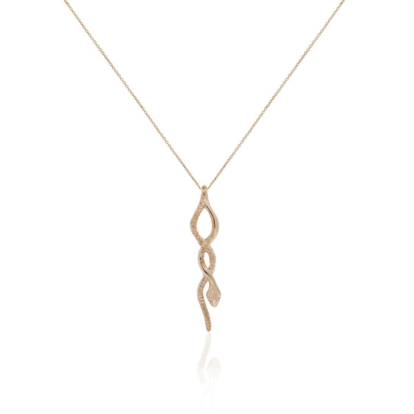 Serpent Mini Charm Necklace | Gold