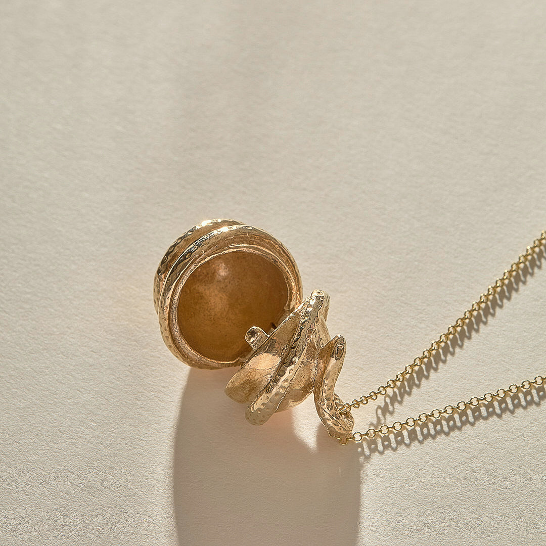 Orphic Egg Capsule Necklace | Gold