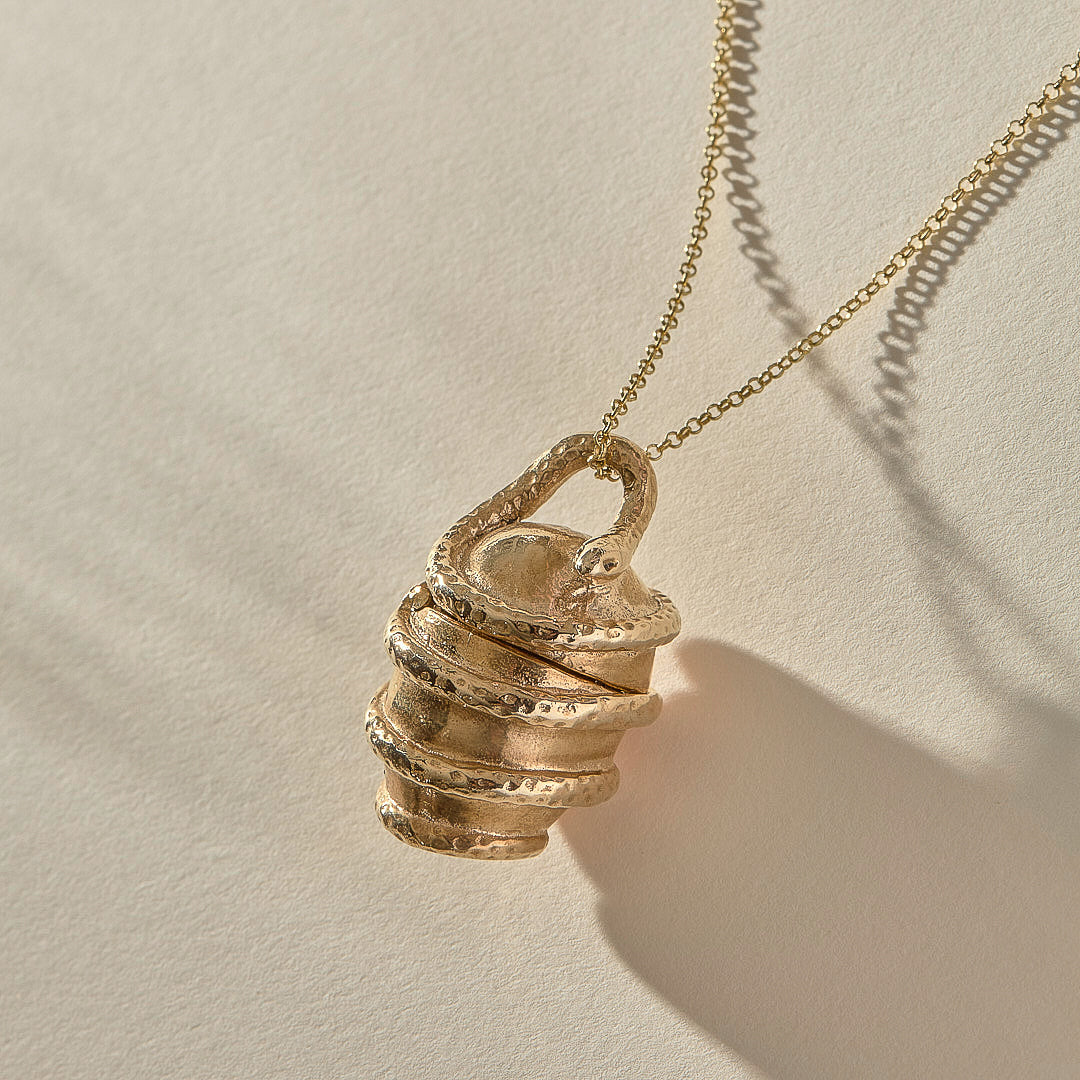 Orphic Egg Capsule Necklace | Gold
