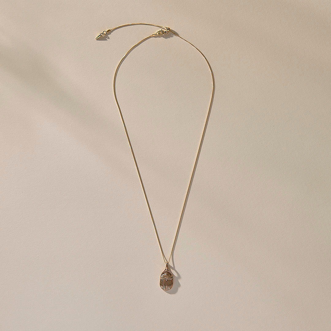Scarab Amulet Necklace | Bronze