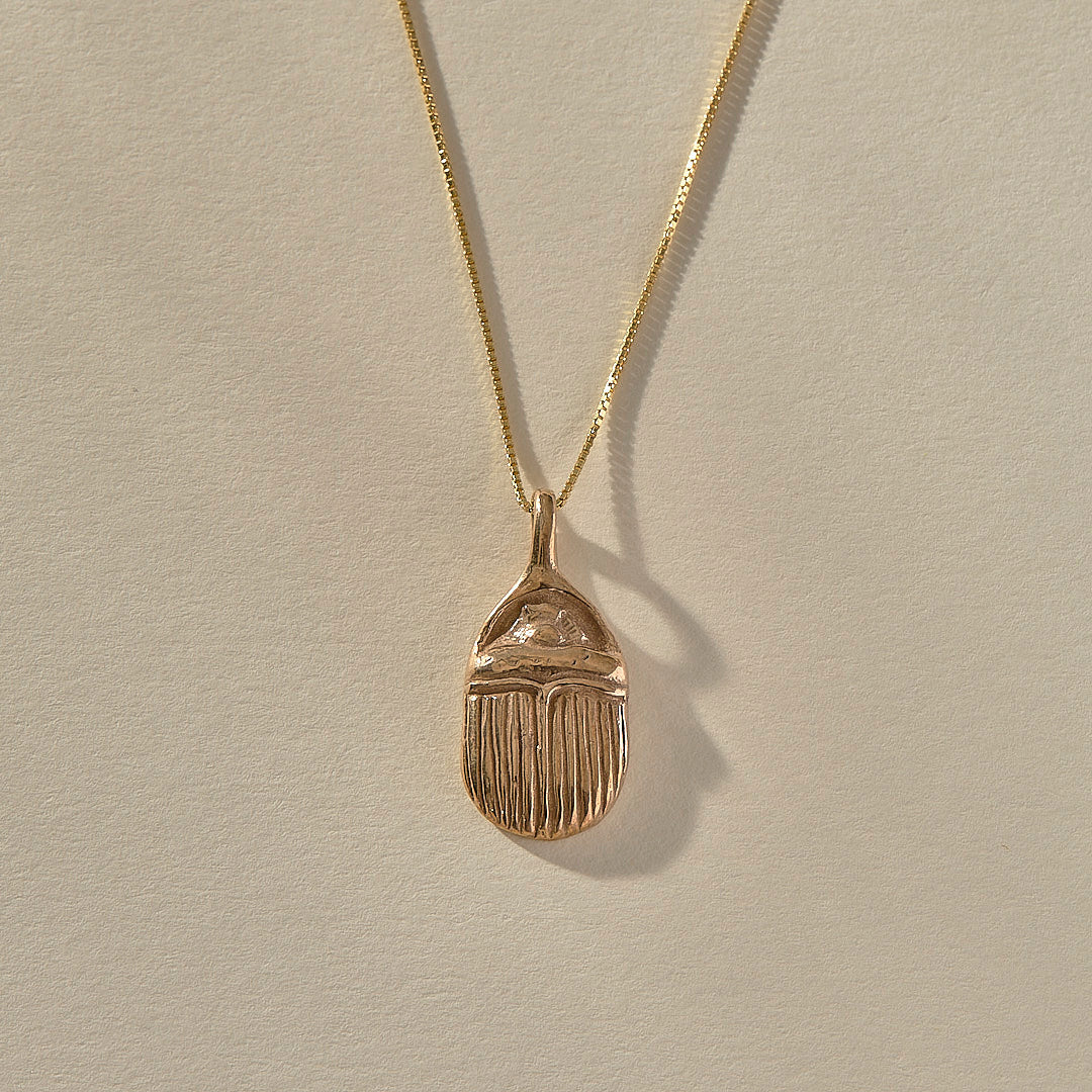 Scarab Amulet Necklace | Bronze