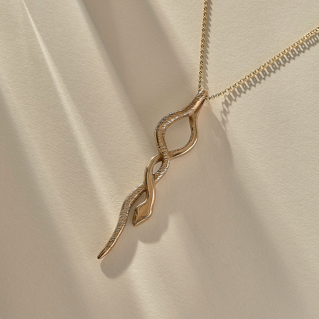 The Bronze Serpent Amulet Necklace - by Catori Life Jewelry
