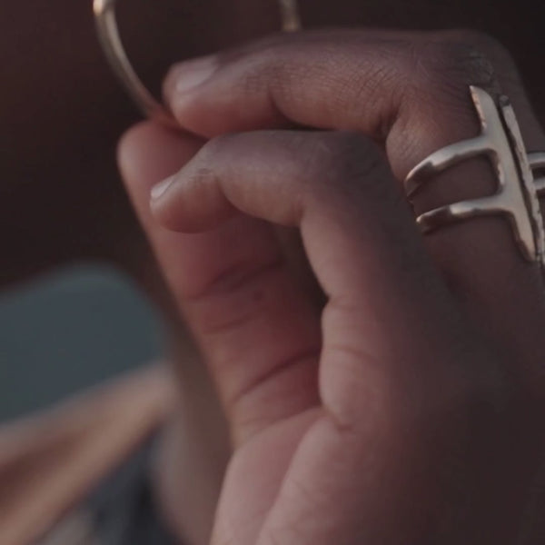 Akash Shield Ring | Silver