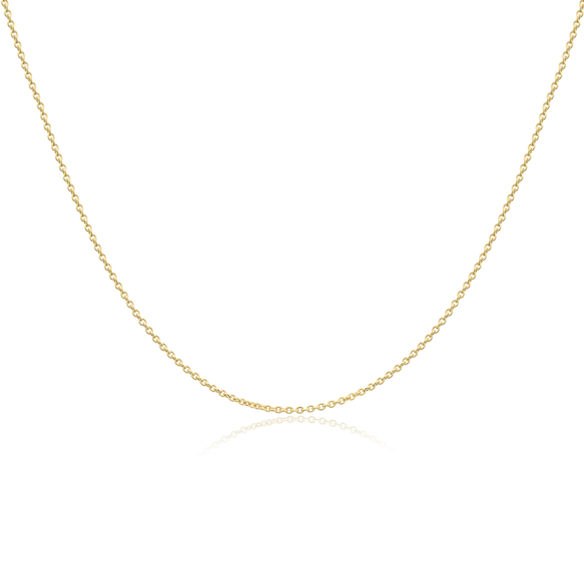 14k Gold Round Cable Chain Necklace