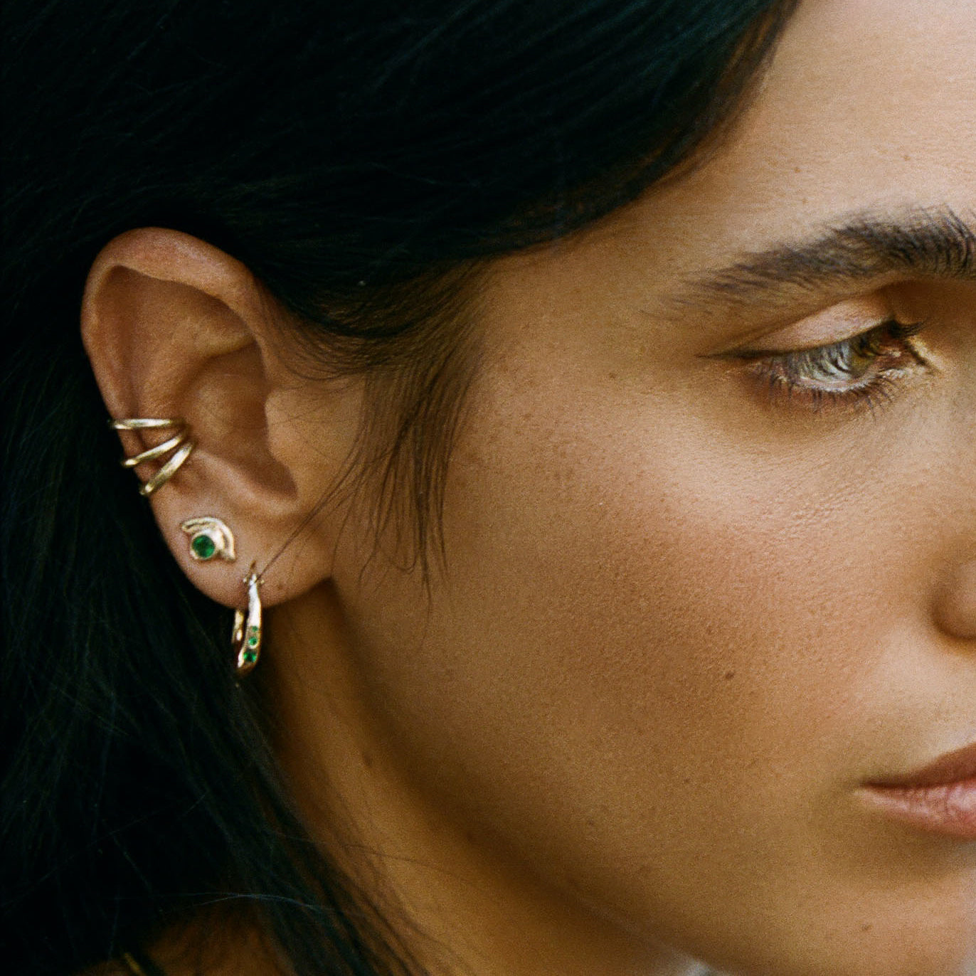 Vida Champagne Diamond Studs | Gold