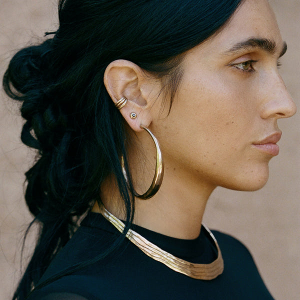 The Temple Studs with Black Diamonds