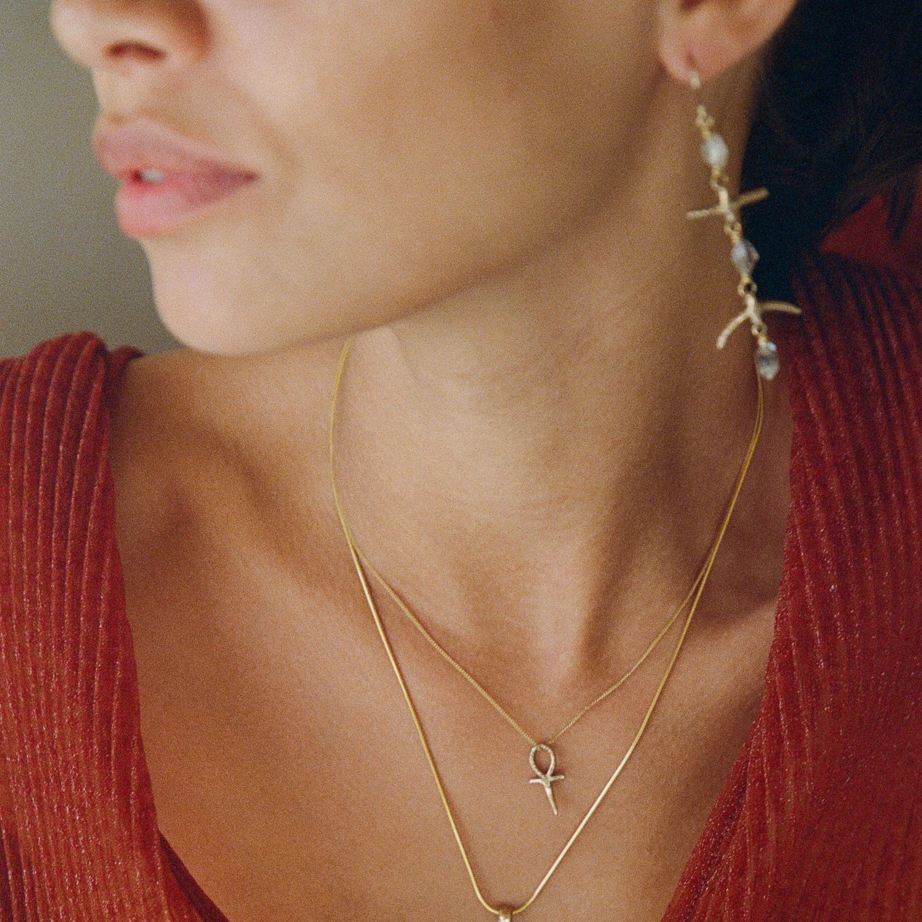 Ankh Mini Charm Necklace | Gold