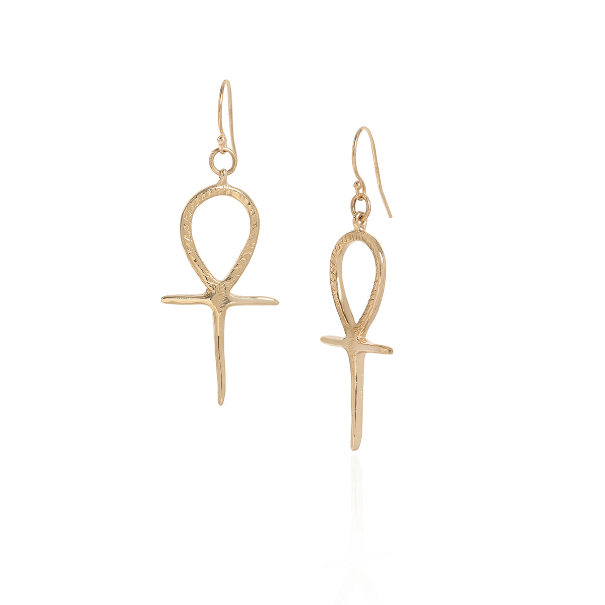 Gold Ankh Earrings