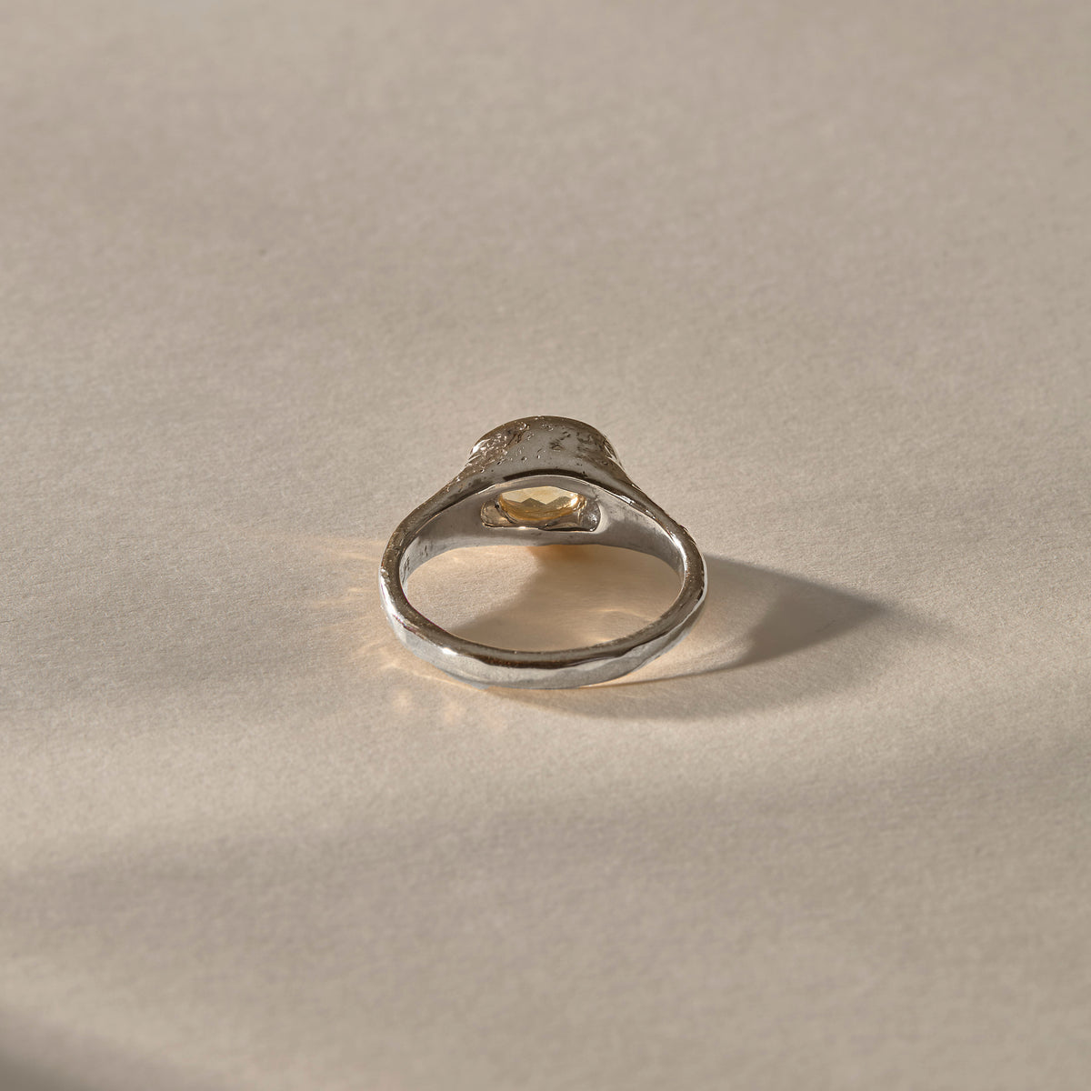 Solara Citrine Signet Ring | Silver