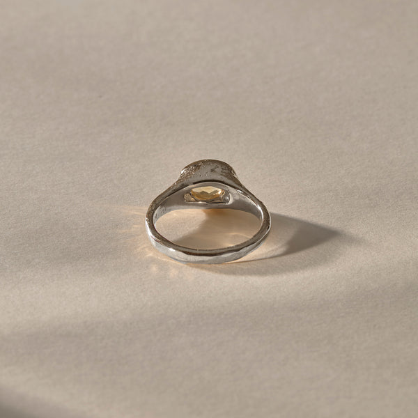 Solara Citrine Signet Ring | Silver