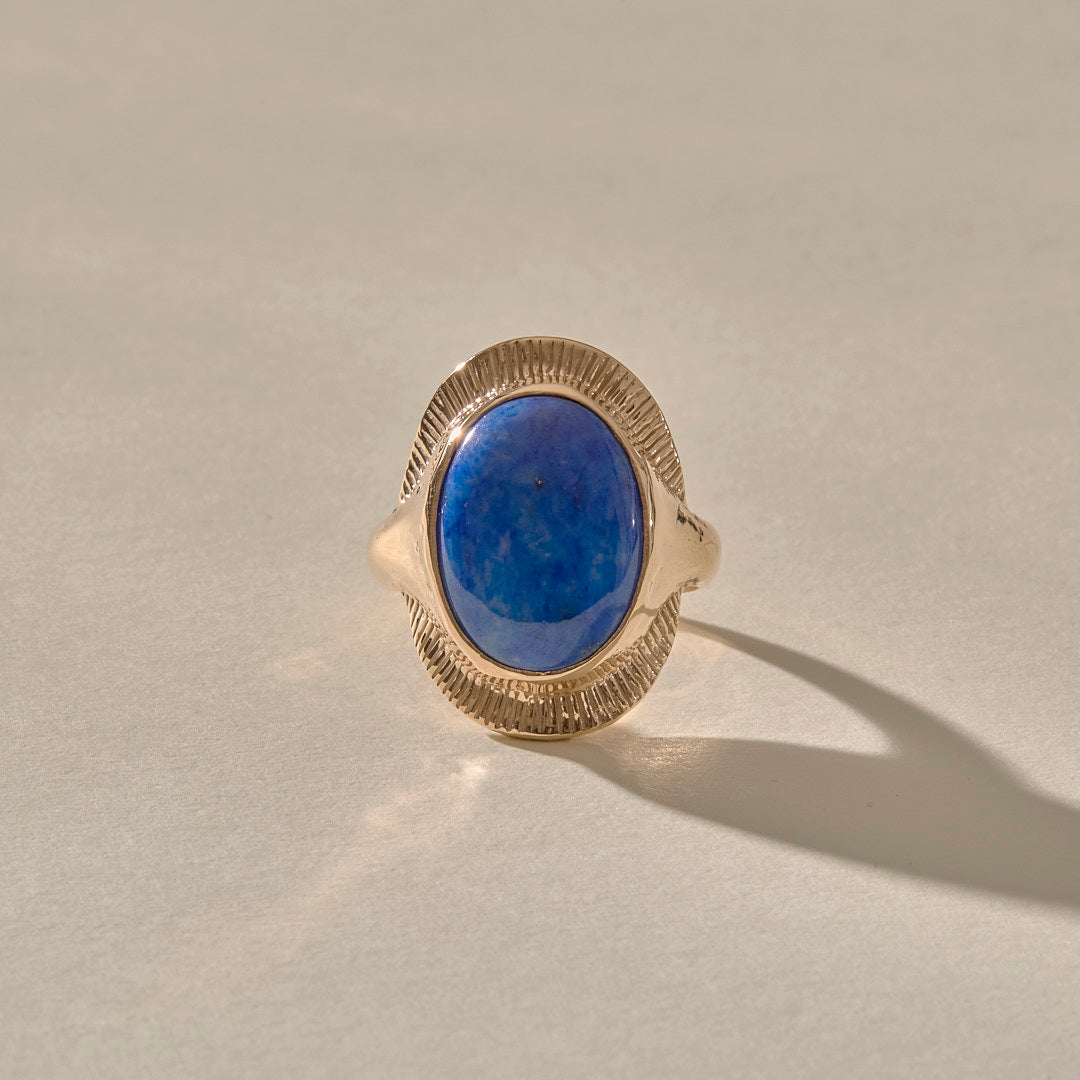 Inanna Lapis Shield Ring