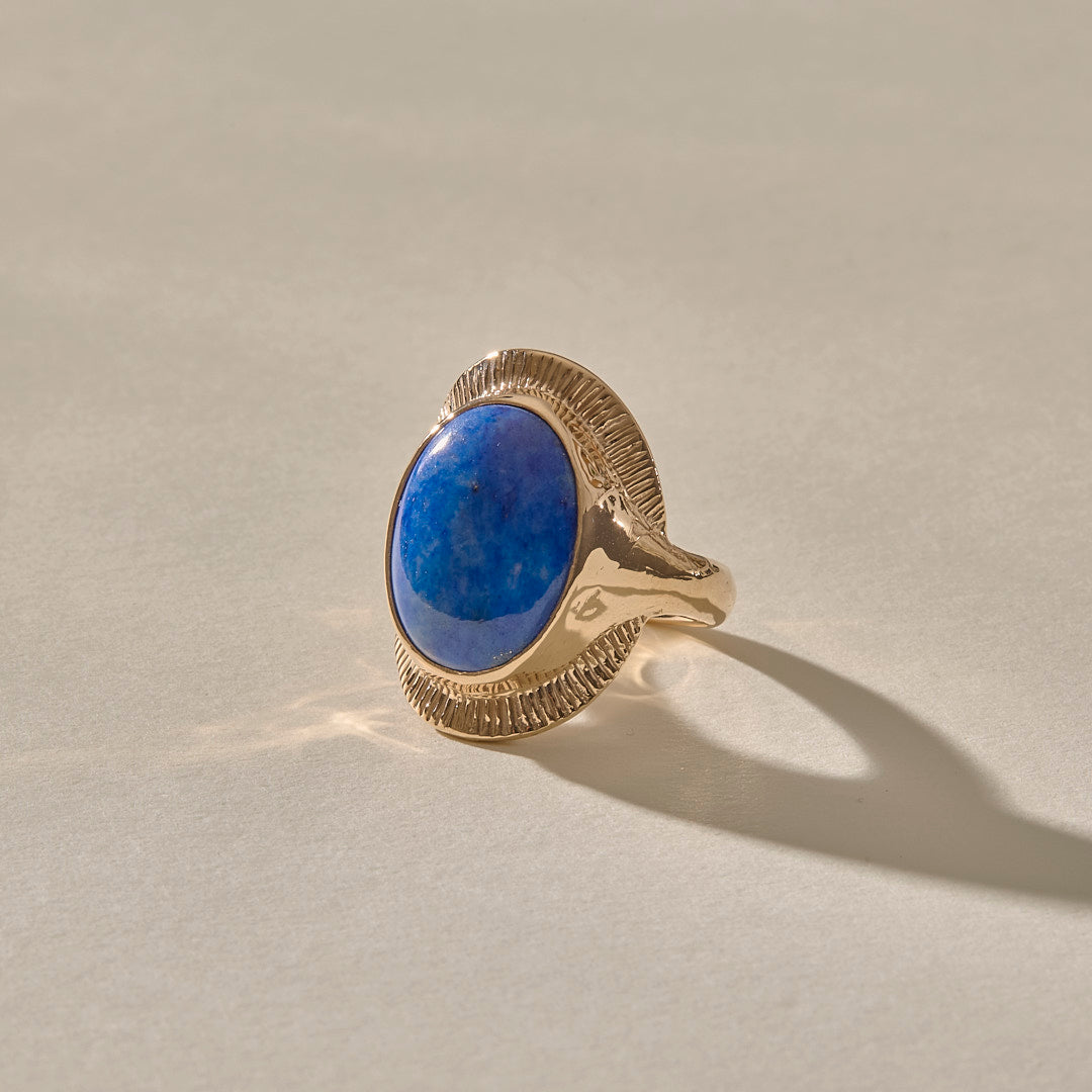 Inanna Lapis Shield Ring
