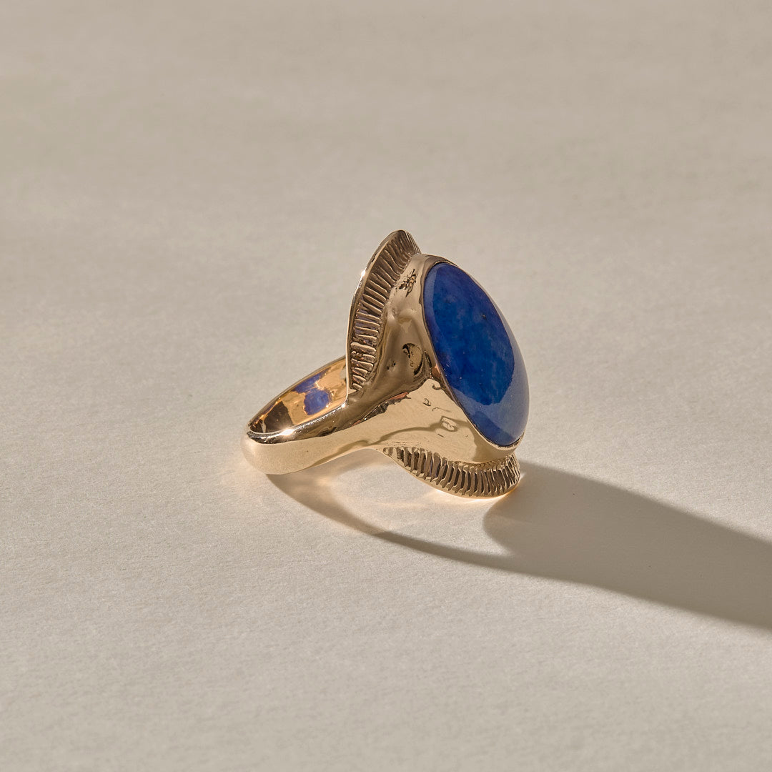 Inanna Lapis Shield Ring