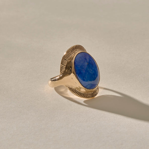 Inanna Lapis Shield Ring