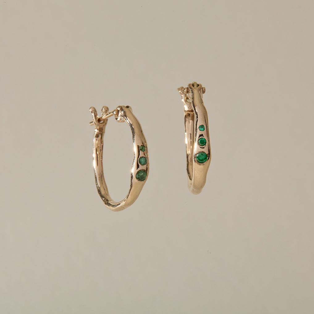 Vida Emerald Hoops