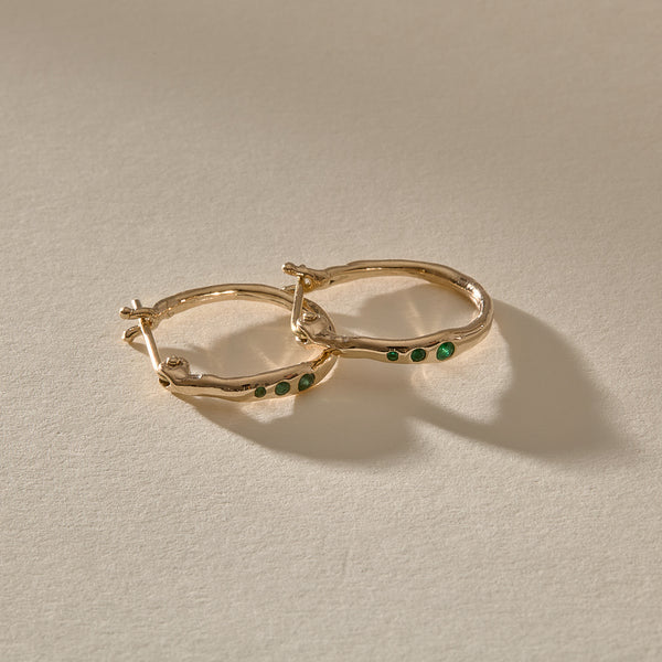 Vida Emerald Hoops