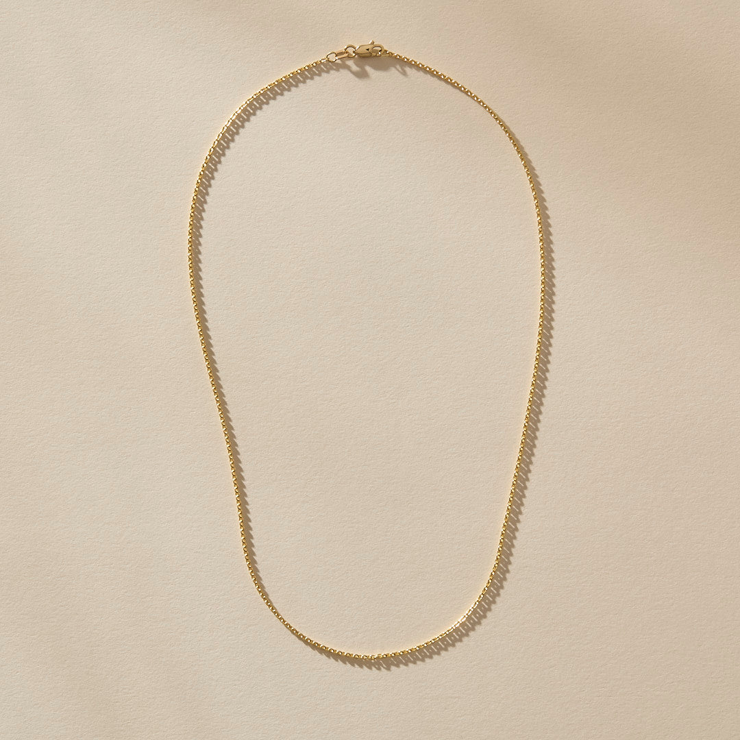 14k Gold Round Cable Chain Necklace