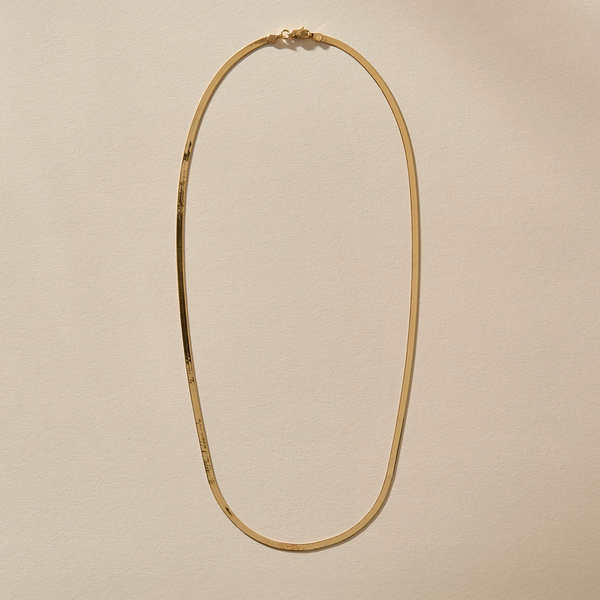 Fehu 2.5mm Herringbone Necklace | Gold