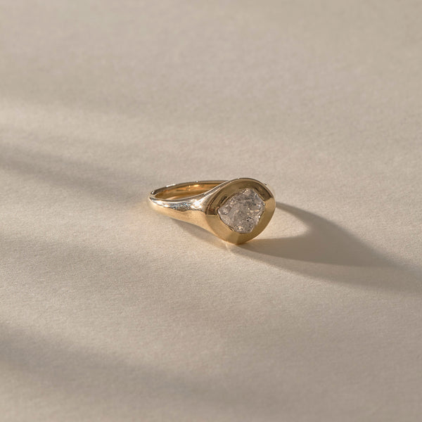 Rough Polished Diamond Signet #2