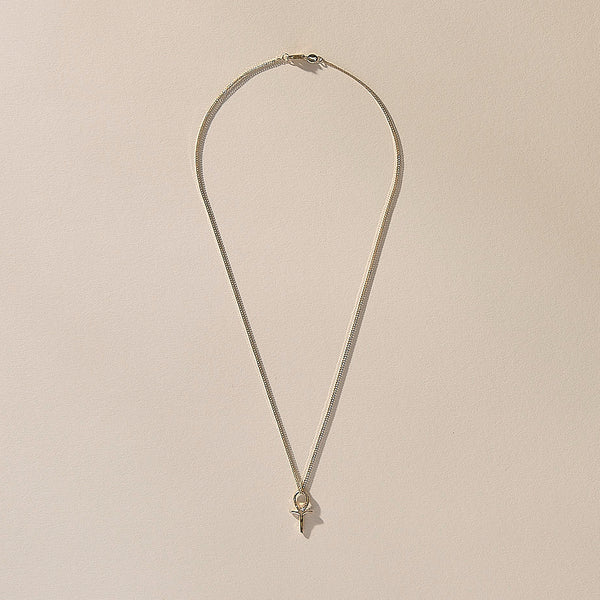 The Ankh Mini Charm Necklace in Gold