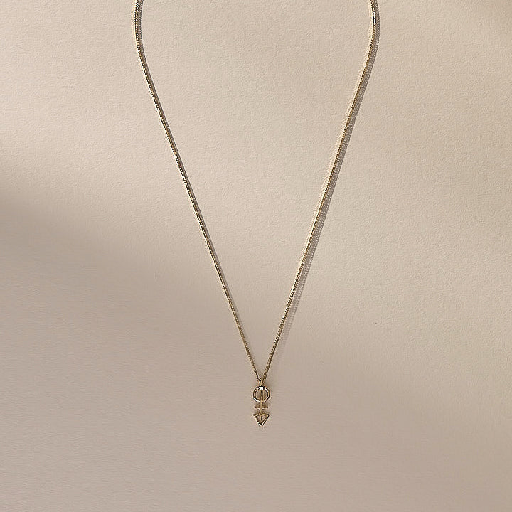 Mini Ma'at Charm Necklace | Gold