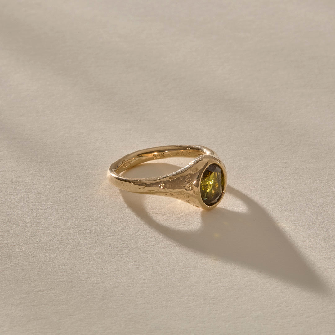 Green Tourmaline Signet V